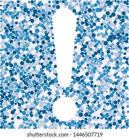 Exclamation Danger sign color distributed circles dots illustration
