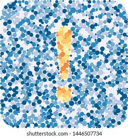 Exclamation Danger sign color distributed circles dots illustration