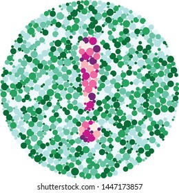 Exclamation Danger sign color distributed circles dots illustration