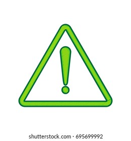 Exclamation danger sign. Flat style. Vector. Lemon scribble icon on white background. Isolated