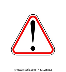 Exclamation danger sign. Hazard warning attention sign