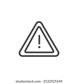 Icono de signo de peligro de exclamación Logotipo de Vector de contorno simple
