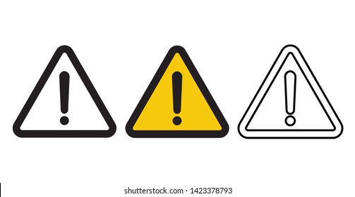 Exclamation danger sign vector icon