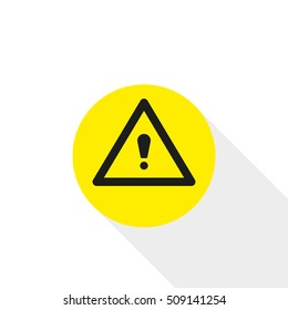 Exclamation Danger Symbol. Vector Illustration. Yellow Field