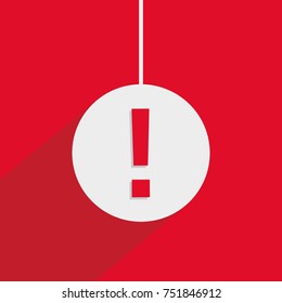 Exclamation danger web icon illustration flat design