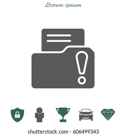 Exclamation danger web icon. vector illustration
