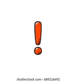 exclamation doodle icon vector isolated
