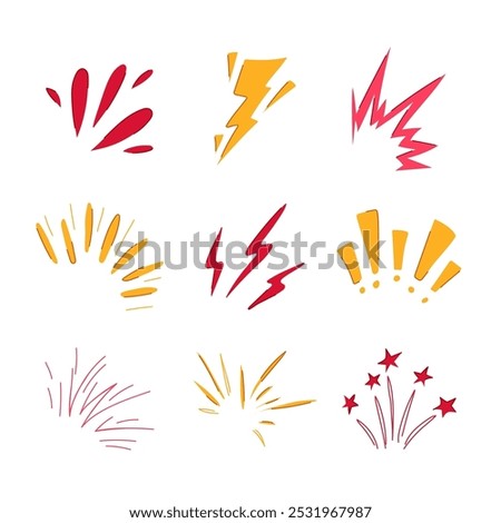 exclamation doodle set cartoon. expression drawing, playful vibrant, spontaneous whimsical exclamation doodle sign. isolated symbol vector illustration