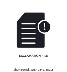 exclamation file isolated icon. simple element illustration from ultimate glyphicons concept icons.
