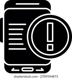 Diseño de icono de estilo de glifo de exclamación