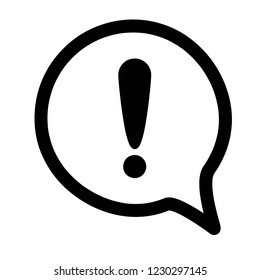 exclamation icon and bubble speech icon in trendy flat design 