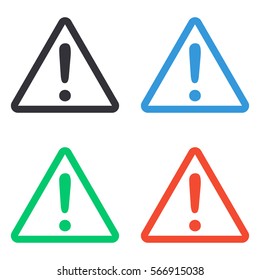 Exclamation icon - colored vector  set