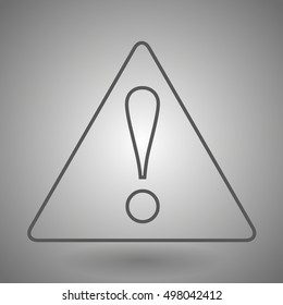 Exclamation Icon contour vector illustration on gray background