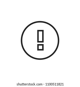 Exclamation icon isolated on white background. Error symbol modern, simple, vector, icon for website design, mobile app, ui. Vector Illustration