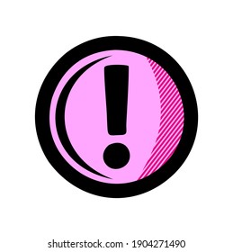 Exclamation icon isolated on white background.