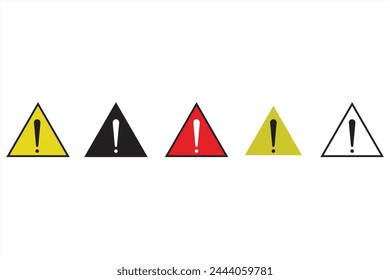 Exclamation icon in line and flat style