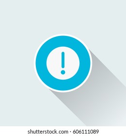Exclamation icon with long shadow