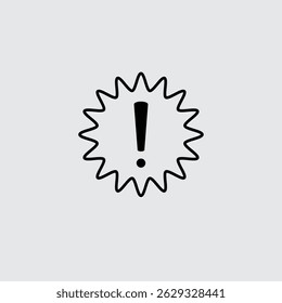 Exclamation icon mark sign logo design template