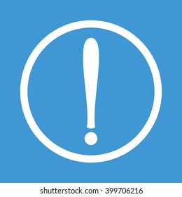 Exclamation icon on blue background.