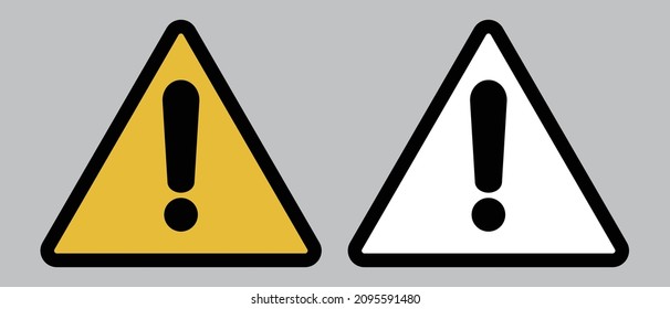 Exclamation icon set about warnings and cautions. Vectors.