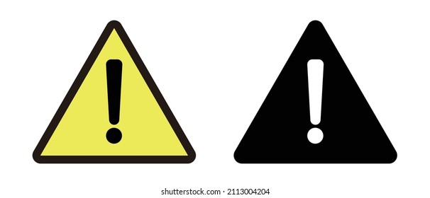 Exclamation icon set. Attention and warning. Vector.