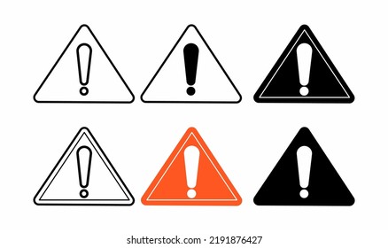 conjunto de iconos de exclamación aislado en fondo blanco