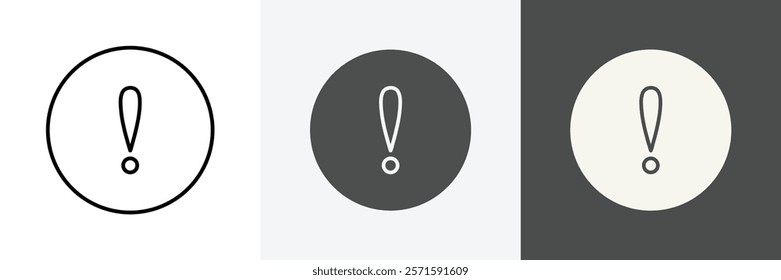 Exclamation icon set vector art