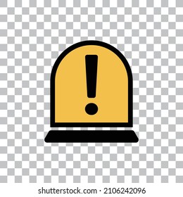 Exclamation icon signifying a warning or caution isolated on a transparent background. Vector.
