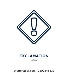 exclamation icon from signs collection. Thin linear exclamation, mark, danger outline icon isolated on white background. Line vector exclamation sign, symbol for web and mobile