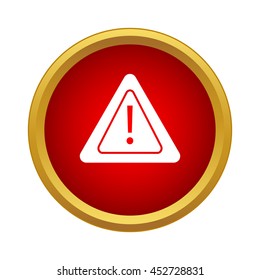 Exclamation icon in simple style on a white background