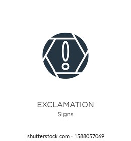 Exclamation icon vector. Trendy flat exclamation icon from signs collection isolated on white background. Vector illustration can be used for web and mobile graphic design, logo, eps10