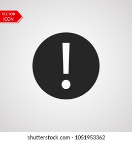 Exclamation icon vector.Black exclamation on the white background.