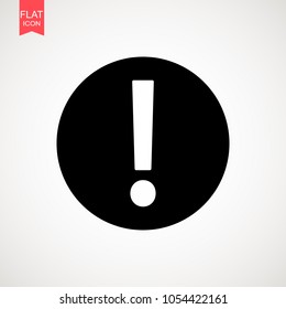 Exclamation icon vector.Black exclamation on the white background.