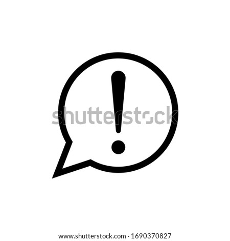 Exclamation icon, Warning, caution icon in bubble vector illustration
