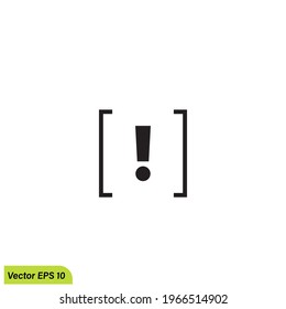 exclamation icon warning symbol simple design element