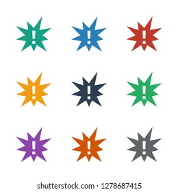 exclamation icon white background. Editable filled exclamation icon from innovation. Trendy exclamation icon for web and mobile.