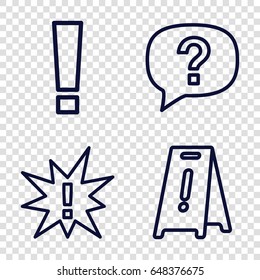 Exclamation icons set. set of 4 exclamation outline icons  