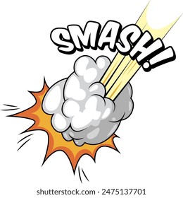 exclamation and inscription SMASH vector illustration