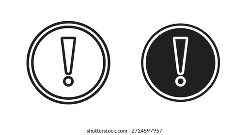Ausrufezeichen-Symbol-Symbol-Symbol und Linie setzen dünne Linie Symbol Konzept.