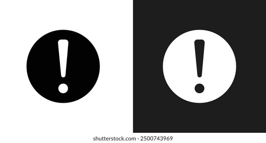 Exclamation interface icon line art vector