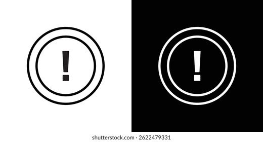 Exclamation interface icon shape graphic simple plain clipart symbol. thin line outline art