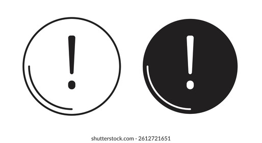 Exclamation interface icons in black fill and line style