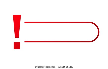 Exclamation line box attention vector text banner. important frame