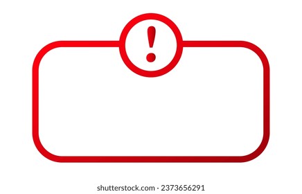 Exclamation line box attention vector text banner. important frame