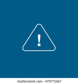 Exclamation Line Icon On Blue Background