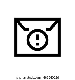 Exclamation mail line icon. Pixel perfect fully editable vector icon suitable for websites, info graphics and print media.