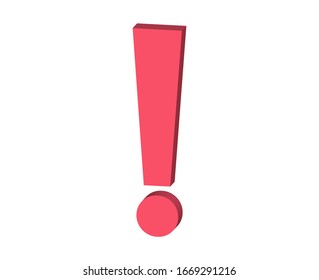 Exclamation Mark 3d Icon Vector Illustration