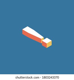 Exclamation mark 3d isometric abstract.
