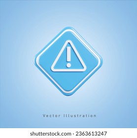 signo de exclamación en ilustración vectorial 3d