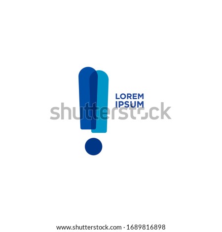 Exclamation mark. Abstract Logo Company. Vector Illustration Logo Template.